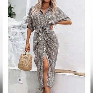 Print Maxi Draped Dress | ResortWear & Casual
